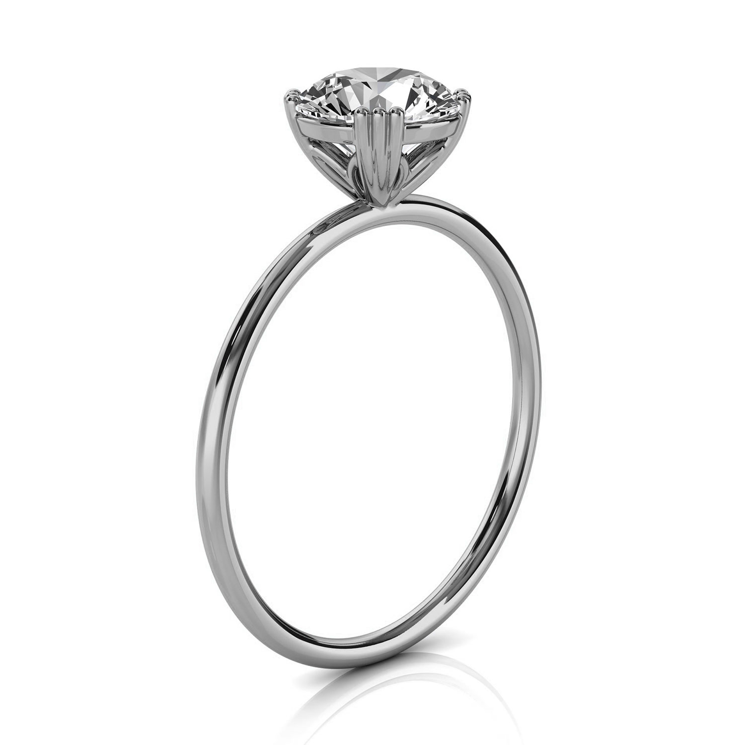 14K White Gold Rivi Organic Solitaire Ring 